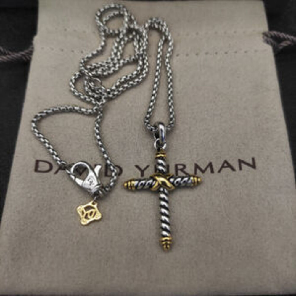 David Yurman Color-Separated Cross Necklace